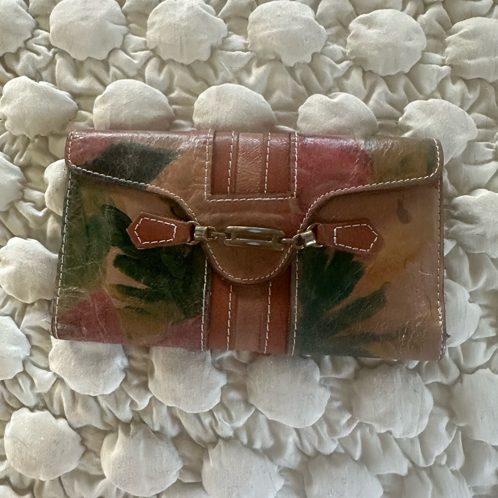 Floral Leather Clutch